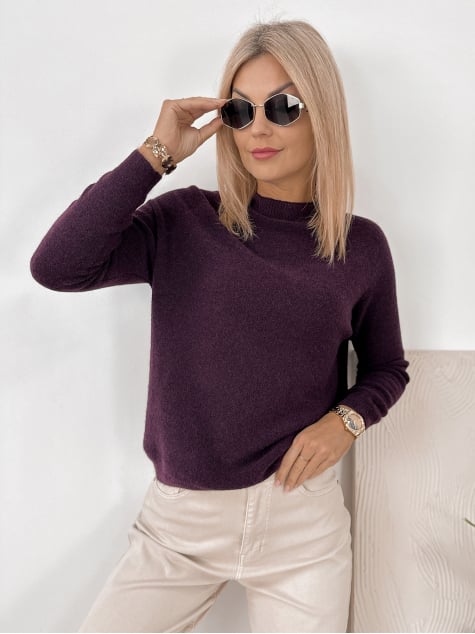 SWETER HARTFIELD CIEMNOFIOLETOWY