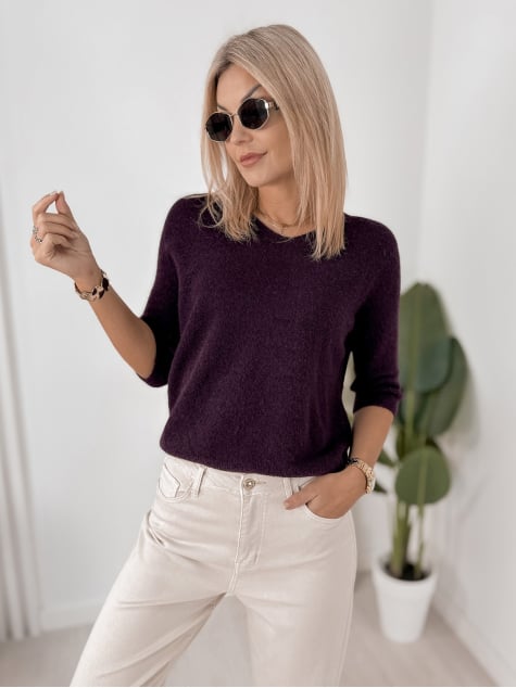 SWETER VERONA CIEMNOFIOLETOWY
