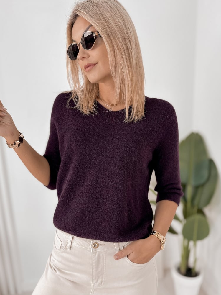 SWETER VERONA CIEMNOFIOLETOWY