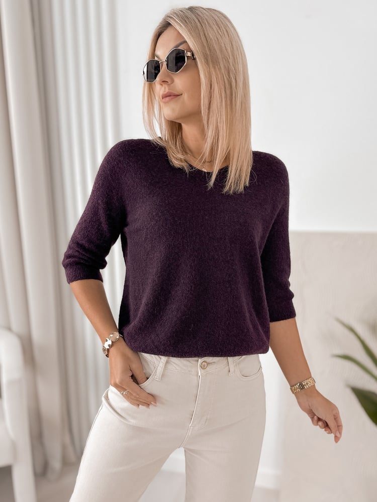 SWETER VERONA CIEMNOFIOLETOWY