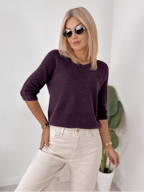 SWETER VERONA CIEMNOFIOLETOWY