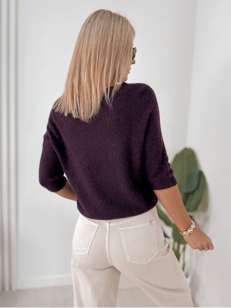 SWETER VERONA CIEMNOFIOLETOWY