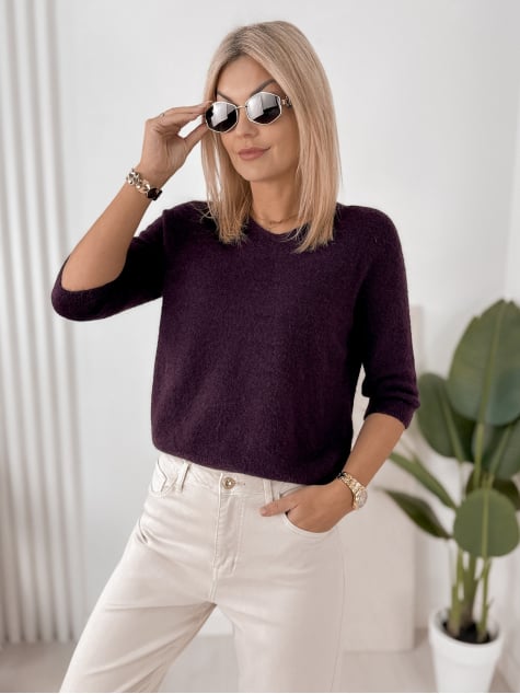 SWETER VERONA CIEMNOFIOLETOWY