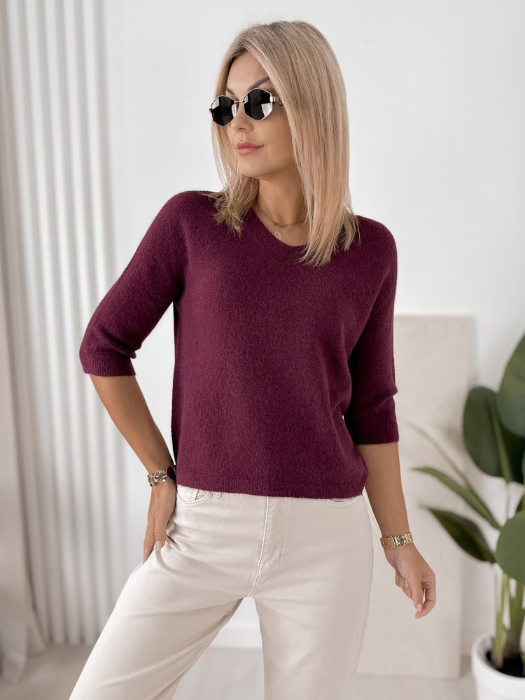 SWETER VERONA ŚLIWKOWY