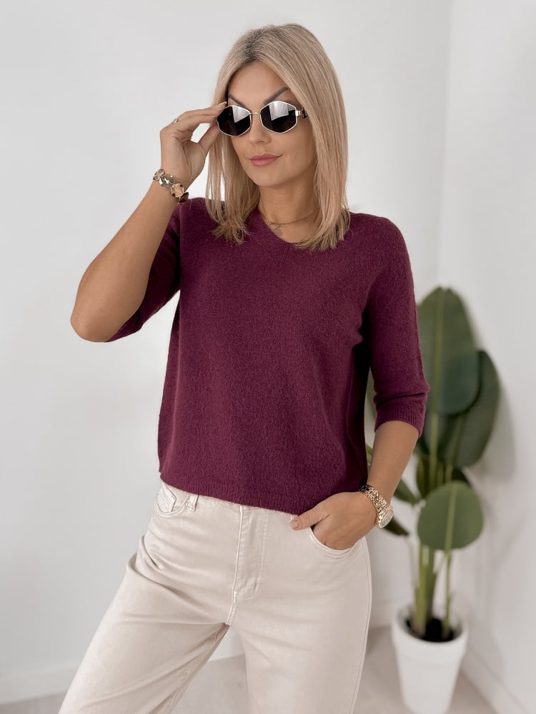 SWETER VERONA ŚLIWKOWY