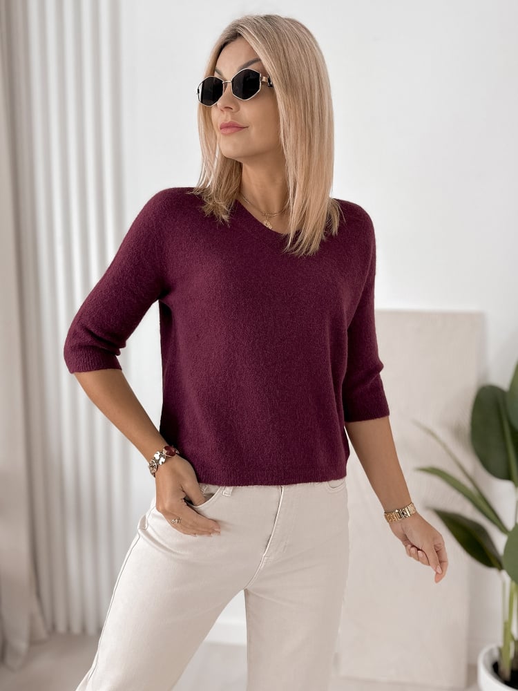 SWETER VERONA ŚLIWKOWY
