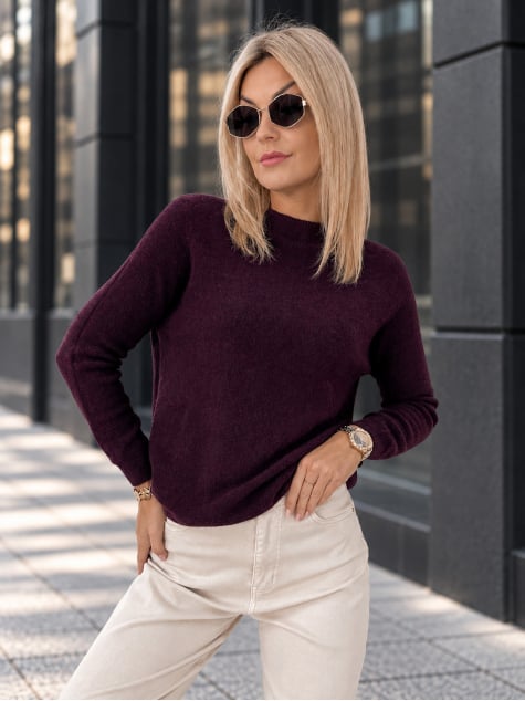 SWETER HARTFIELD CIEMNOFIOLETOWY