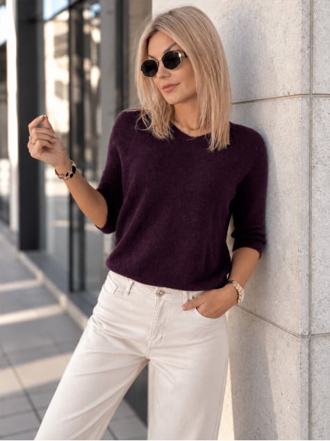 SWETER VERONA CIEMNOFIOLETOWY