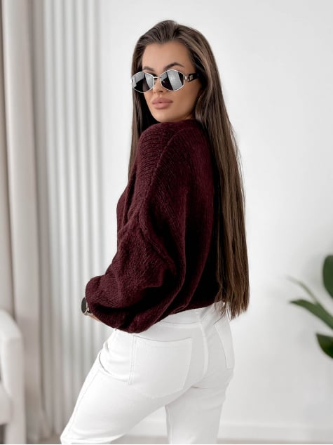 SWETER COSTANZA ŚLIWKOWY