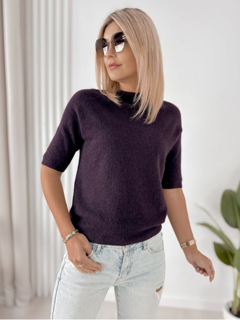 SWETER CASTILLE CIEMNOFIOLETOWY