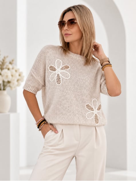 SWETER PARKER BEŻOWY