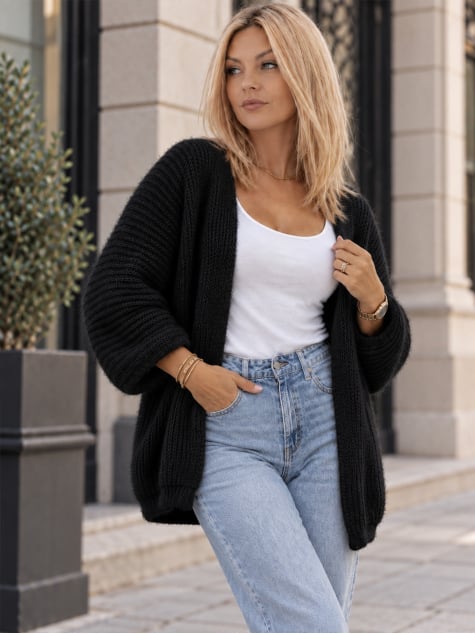 KARDIGAN MILANO CZARNY