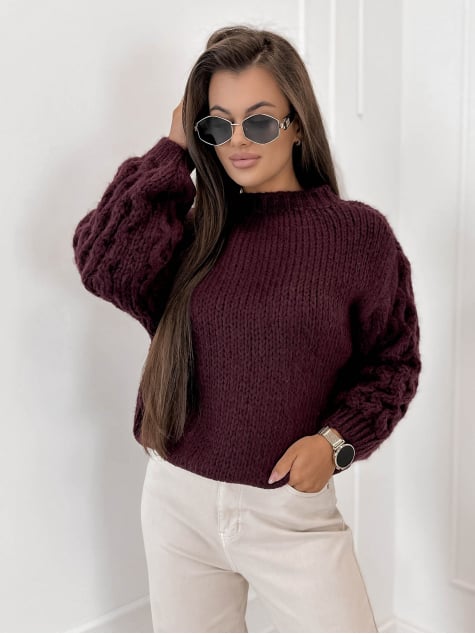 SWETER ANSEN ŚLIWKOWY