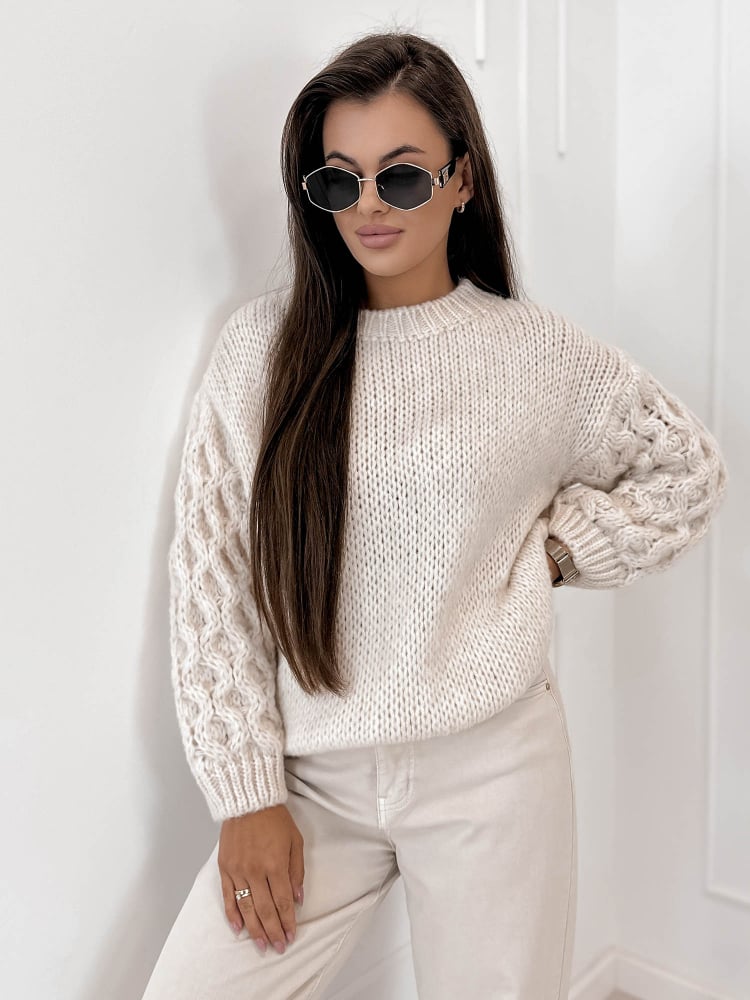 SWETER ANSEN BEŻOWY