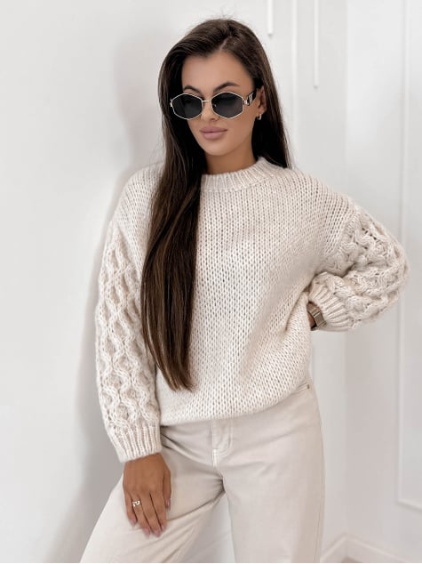 SWETER ANSEN BEŻOWY