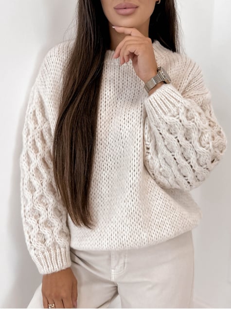 SWETER ANSEN BEŻOWY
