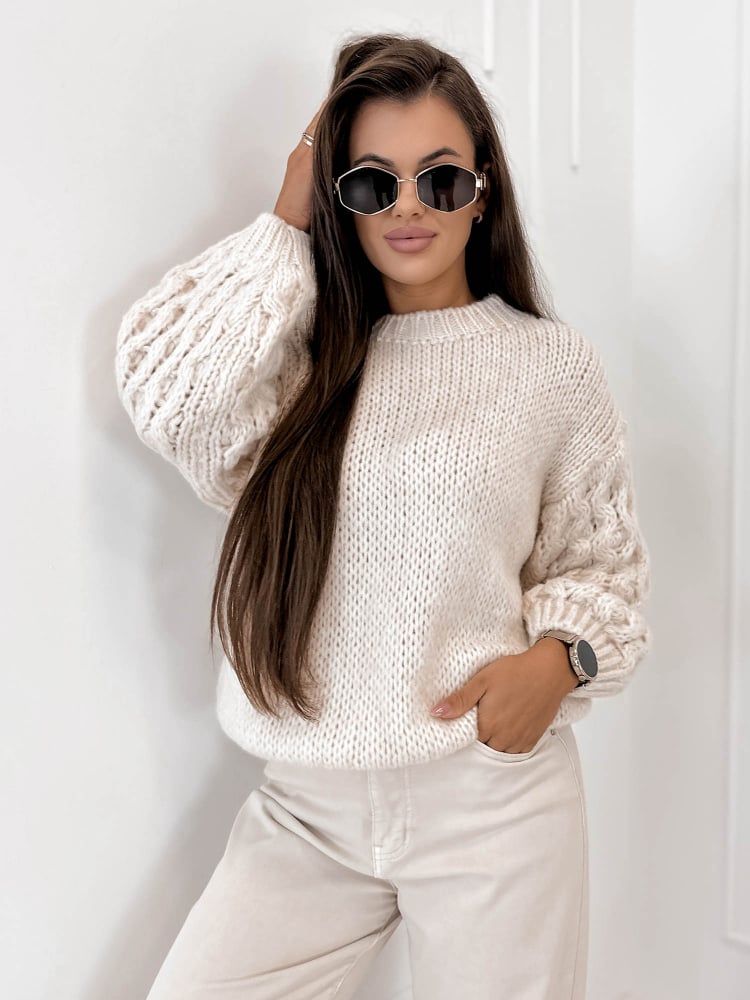 SWETER ANSEN BEŻOWY