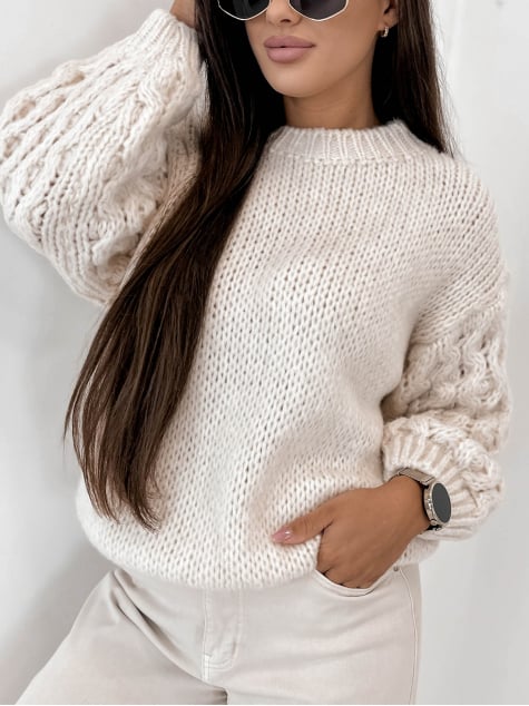 SWETER ANSEN BEŻOWY