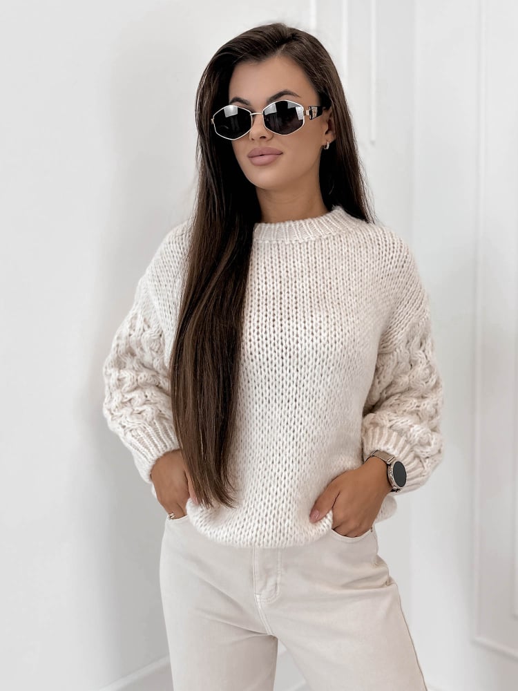 SWETER ANSEN BEŻOWY