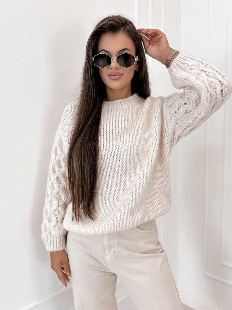 SWETER ANSEN BEŻOWY