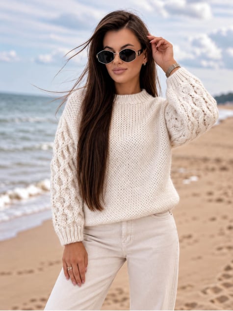 SWETER ANSEN BEŻOWY