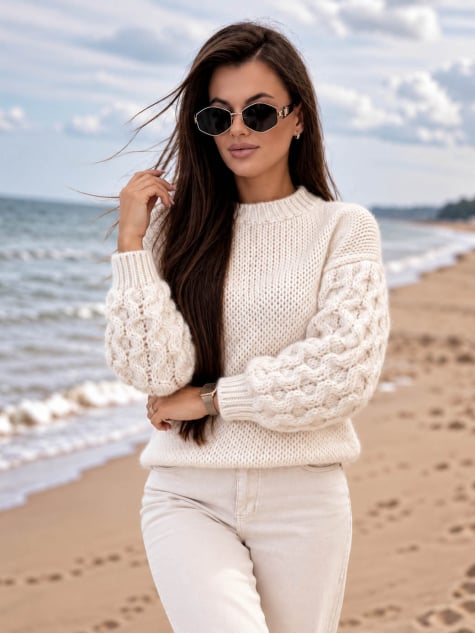 SWETER ANSEN BEŻOWY