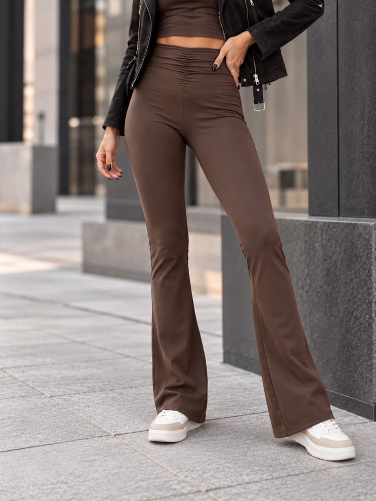 LEGGINSY KHALO CIEMNOBRĄZOWE