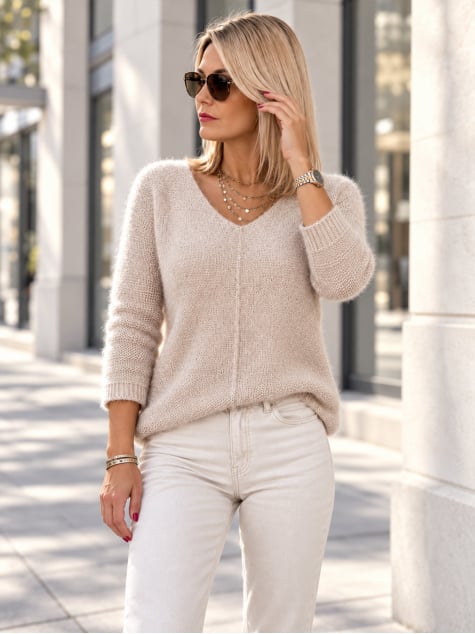 SWETER MARGARET BEŻOWY
