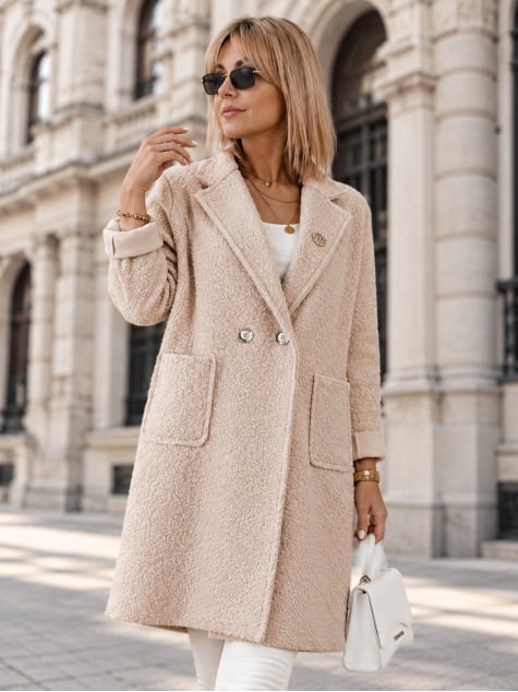 PŁASZCZ BOUCLE MELINDA BEŻOWY