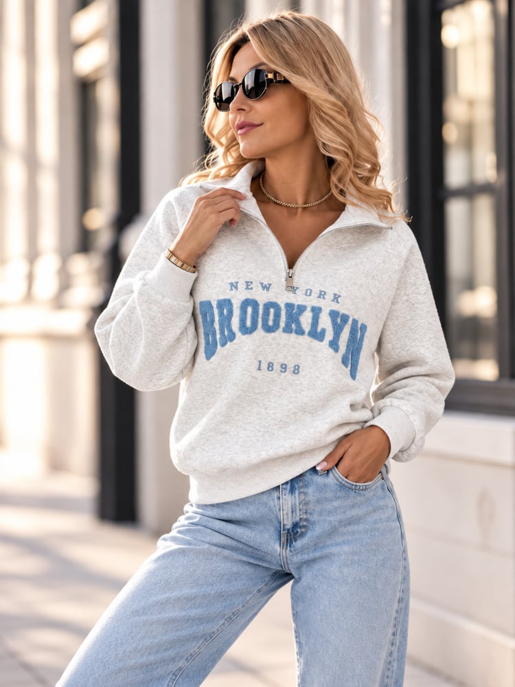 BLUZA HALSEY SZARA