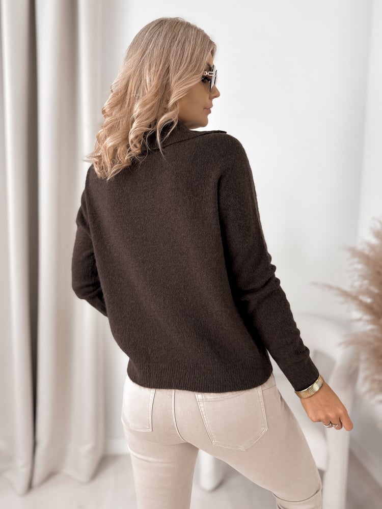 SWETER ASARE BRĄZOWY