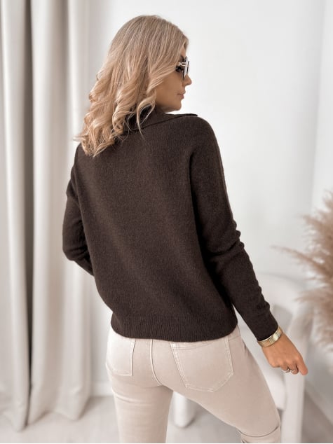 SWETER ASARE BRĄZOWY