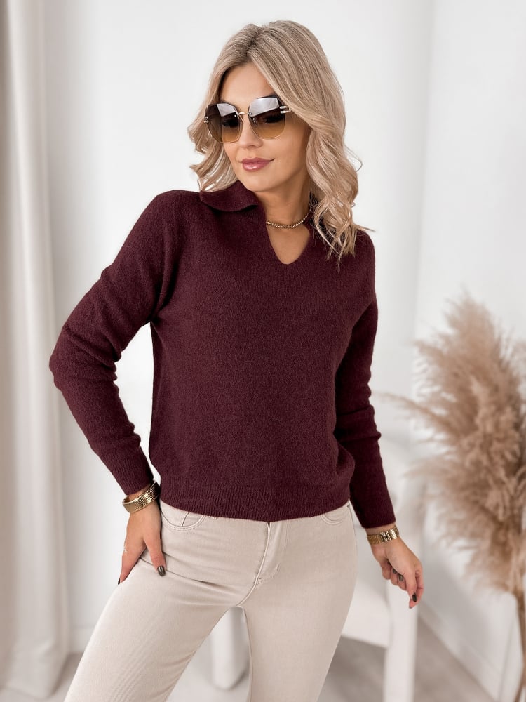 SWETER ASARE ŚLIWKOWY