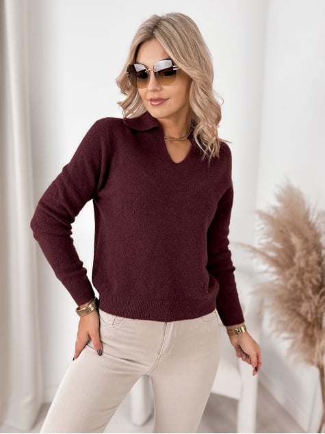 SWETER ASARE ŚLIWKOWY