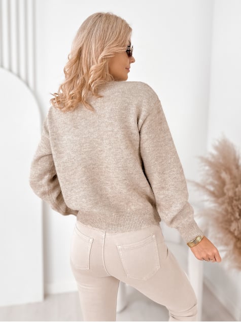 SWETER NAVARE CIEMNOBEŻOWY