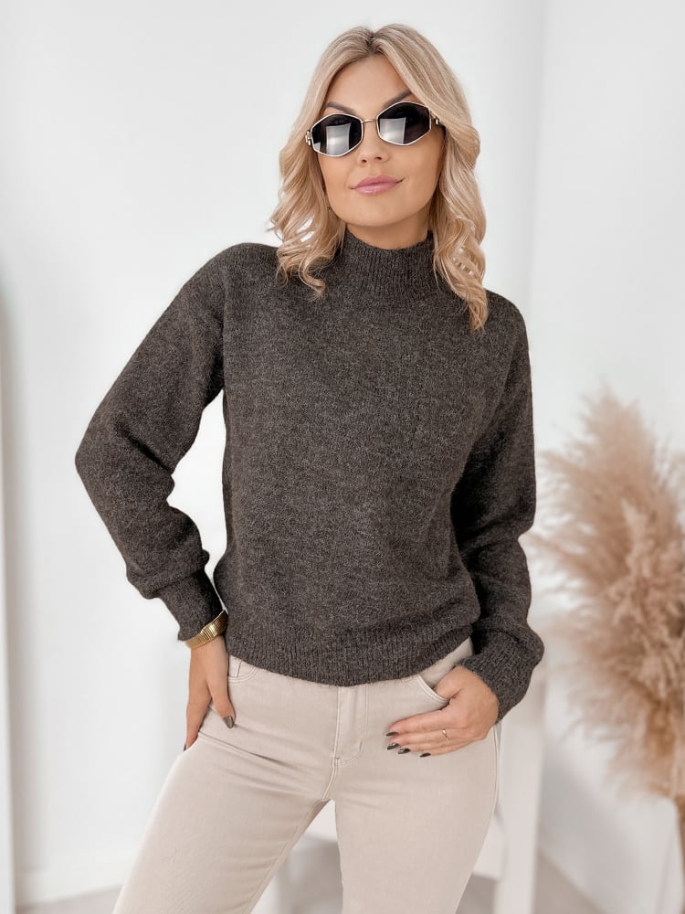 SWETER NAVARE BRĄZOWY