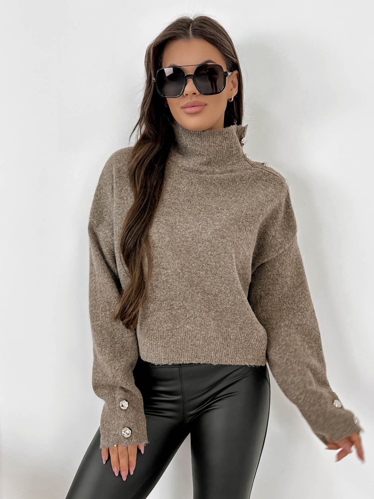 SWETER COLMAR CIEMNOBRĄZOWY