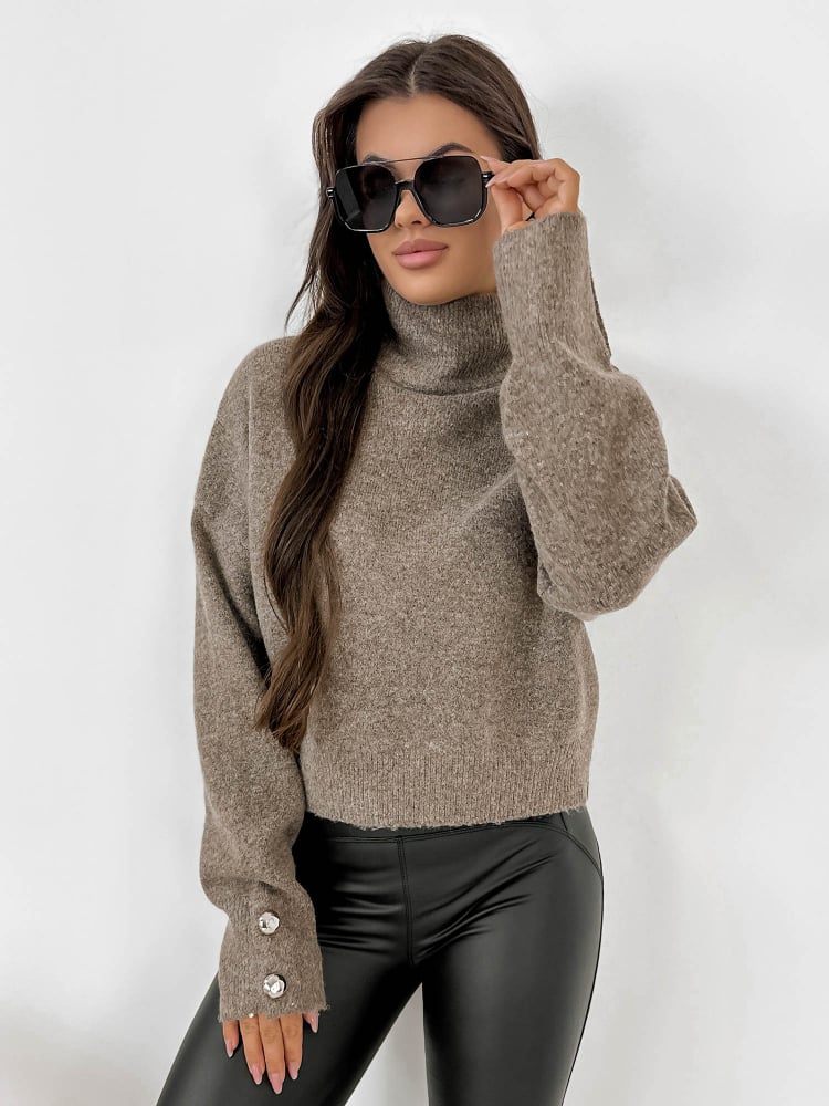 SWETER COLMAR CIEMNOBRĄZOWY