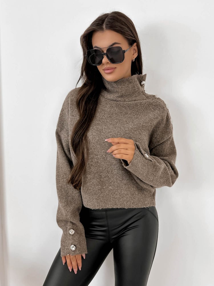 SWETER COLMAR CIEMNOBRĄZOWY