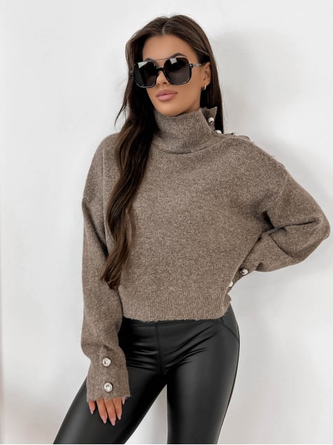 SWETER COLMAR CIEMNOBRĄZOWY