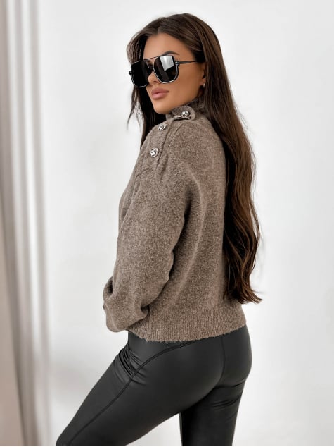 SWETER COLMAR CIEMNOBRĄZOWY