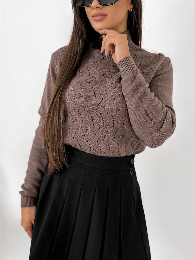 SWETER IVRY BRĄZOWY