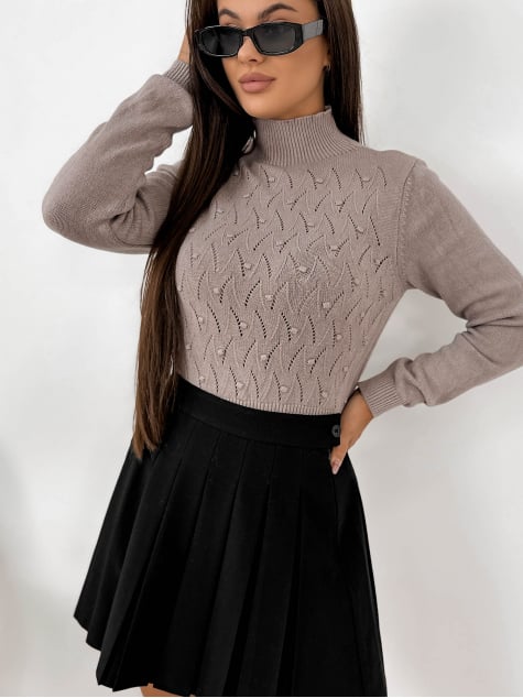SWETER IVRY CIEMNOBEŻOWY