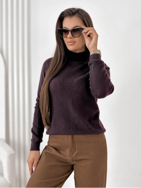 SWETER EPERNE CIEMNOFIOLETOWY