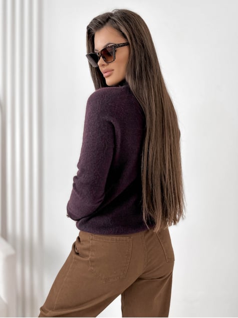 SWETER EPERNE CIEMNOFIOLETOWY