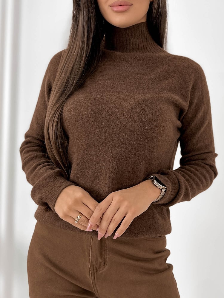 SWETER EPERNE BRĄZOWY