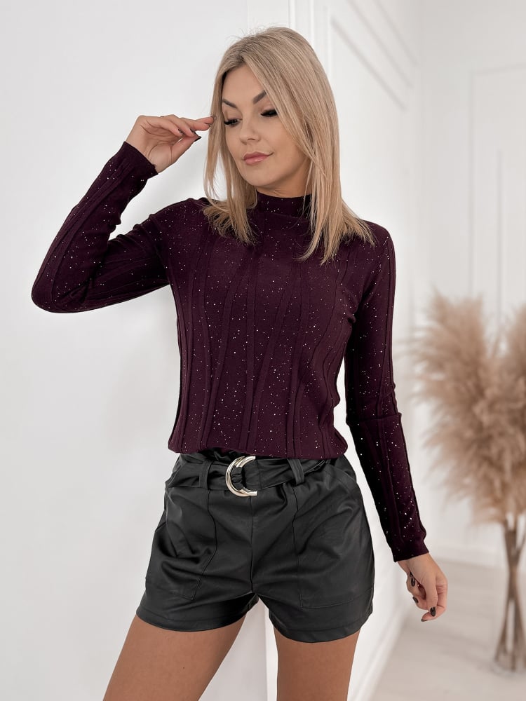 SWETER VENDOS ŚLIWKOWY
