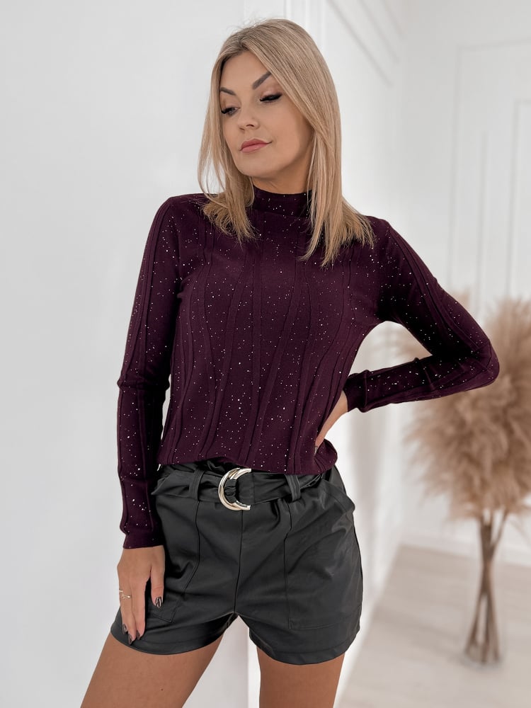 SWETER VENDOS ŚLIWKOWY
