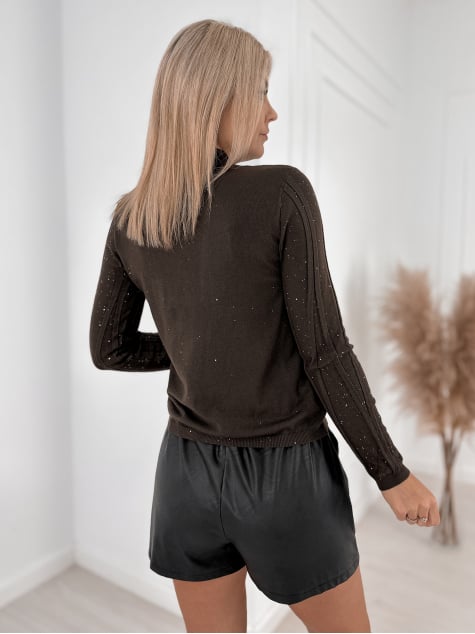 SWETER VENDOS BRĄZOWY