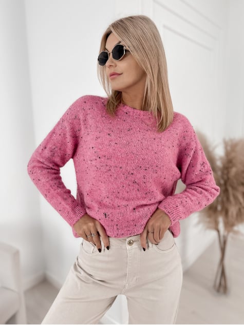 SWETER LOSHE RÓŻOWY